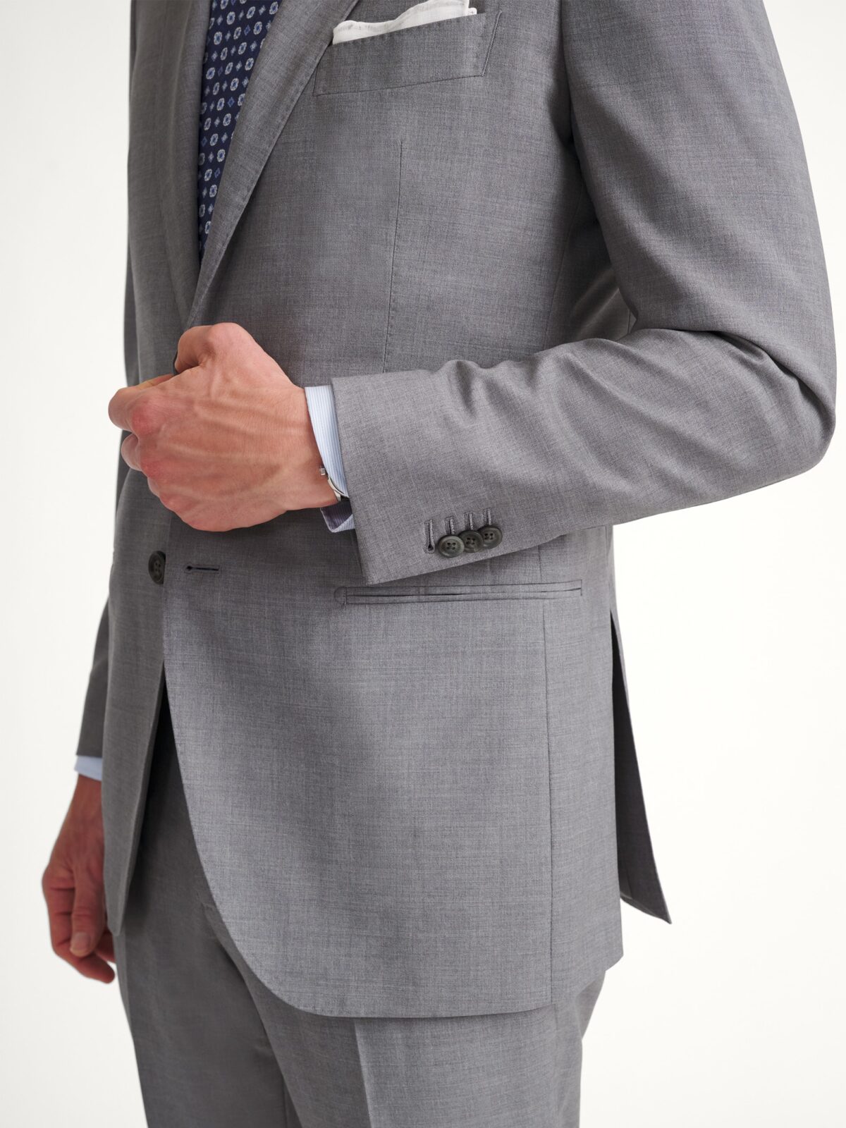Loro Piana Fabric Light Grey Tropical Wool Suit - Custom Fit