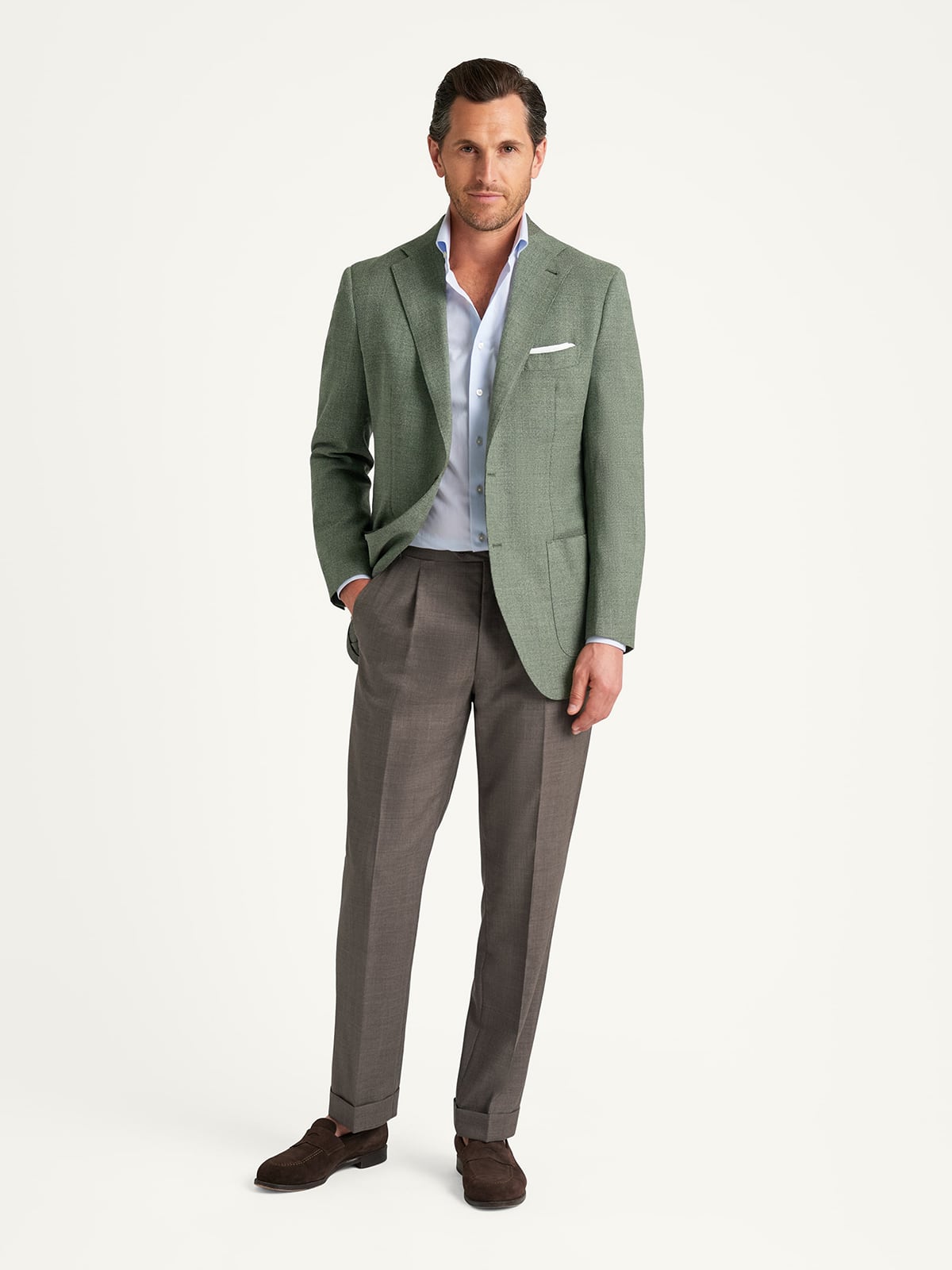 Reda Sage Hopsack Bedford Jacket - Custom Fit Tailored Clothing