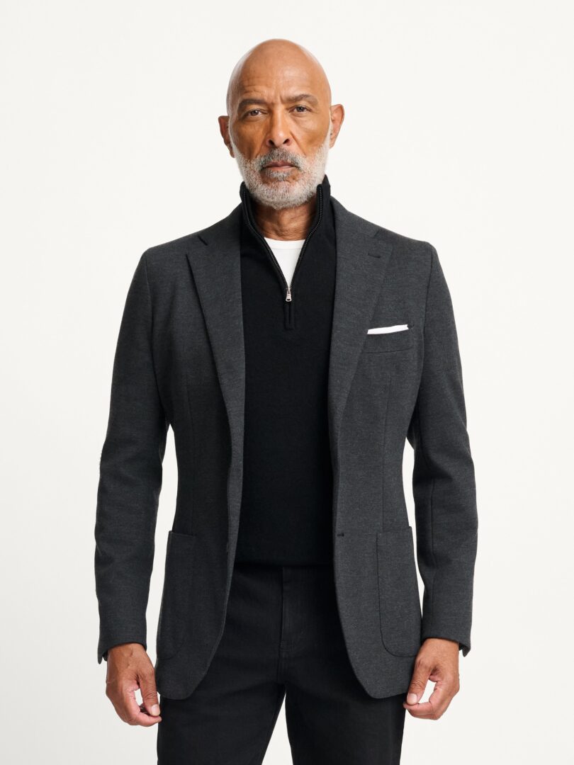 Charcoal Merino Blend Knit Sport Coat Thumb Detail
