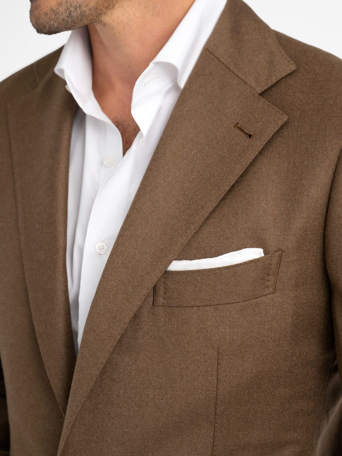 Marzotto Dark Camel Wool and Cashmere Downing Jacket Marzotto Dark Camel Wool and Cashmere Downing Jacket