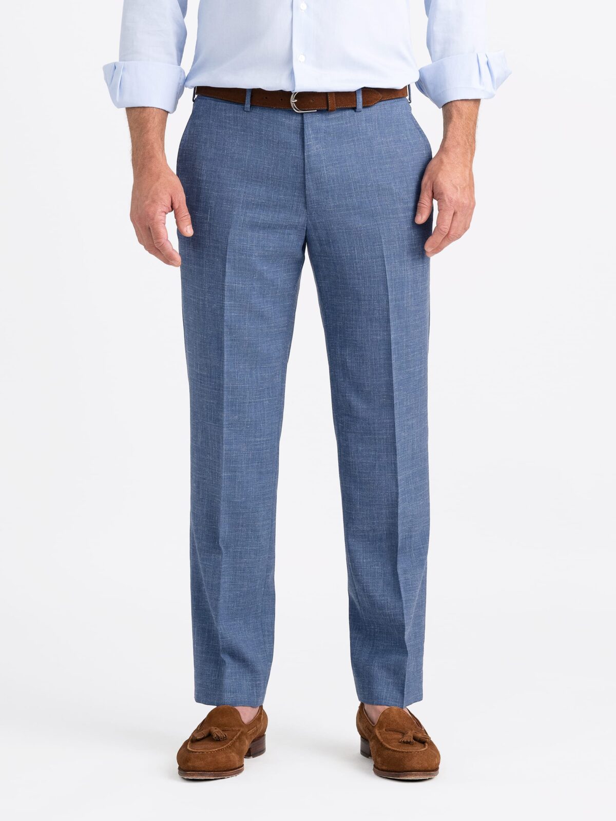 Slate Wool and Linen Stretch Dress Pant - Custom Fit Slate Wool and Linen Stretch Dress Pant - Custom Fit