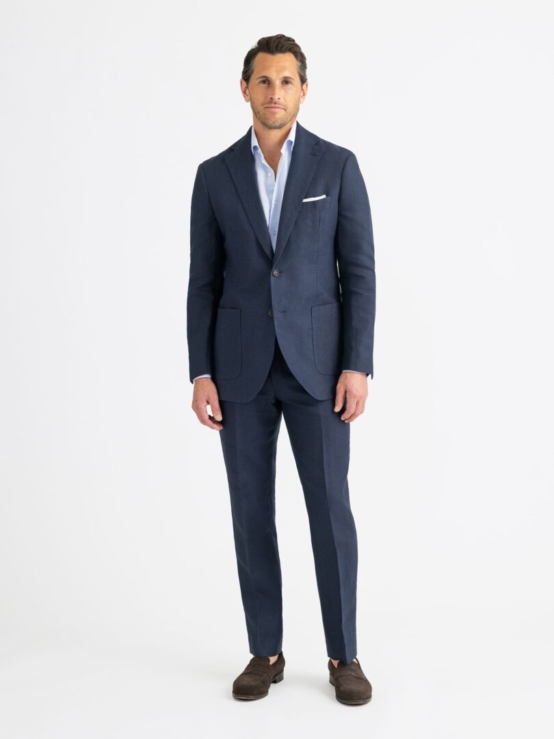 Navy Irish Linen Bedford Suit Thumb Detail
