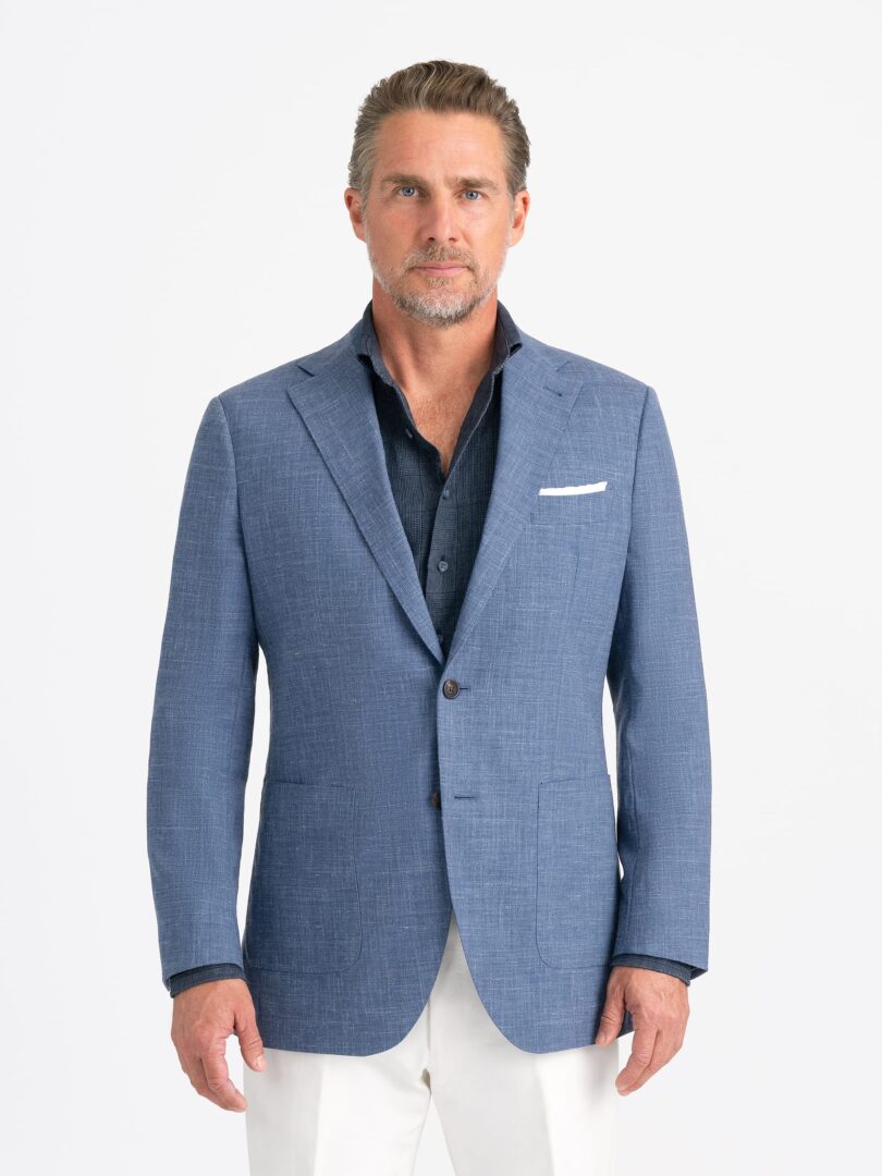 Slate Wool and Linen Stretch Bedford Jacket Thumb Detail