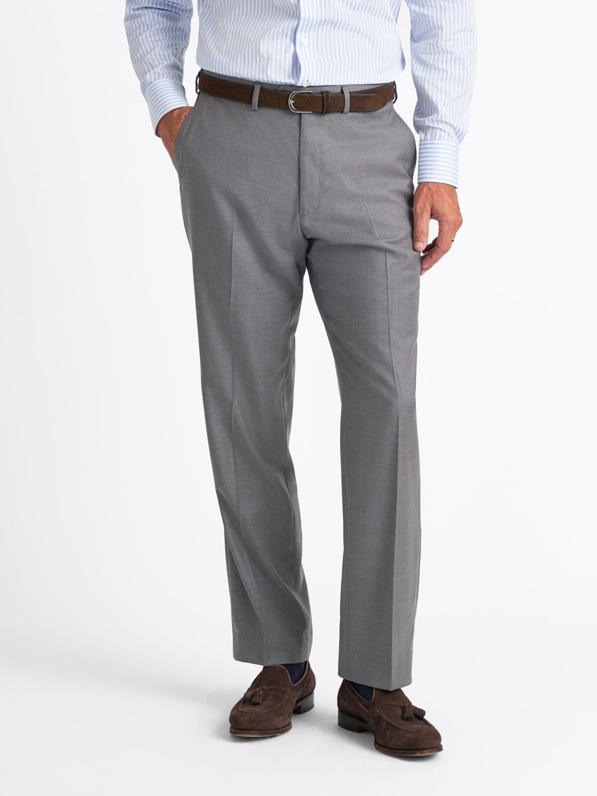 UNUSED グレー スラックス Loro piana slacks GRAY Loro Piana Fabric S150s Grey Dress Pant - Custom Fit Tailored Clothing