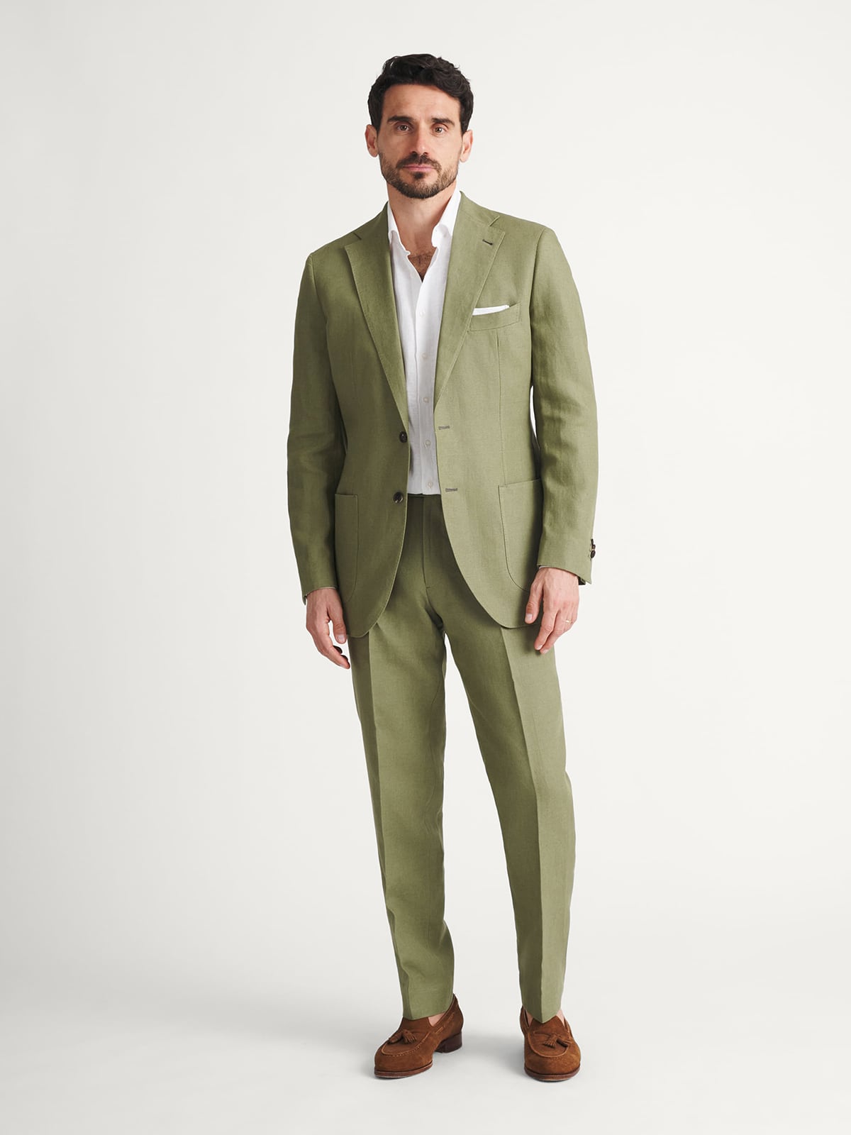 Spence Bryson Sage Heavy Irish Linen Bedford Suit - Custom Fit