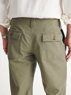 Olive Reverse Sateen Faded Fatigue Pant - Custom Fit Pants