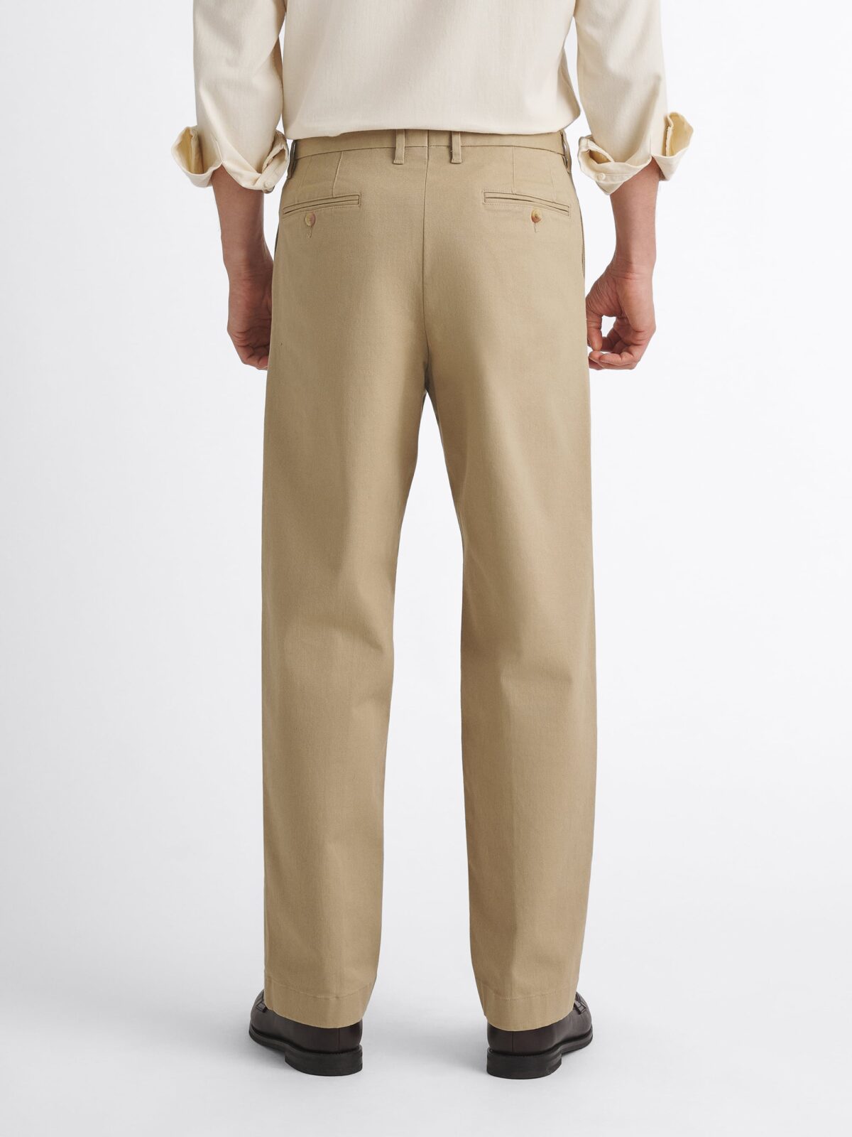 Double Pleated Japanese Beige Heavyweight Stretch Chino - Custom
