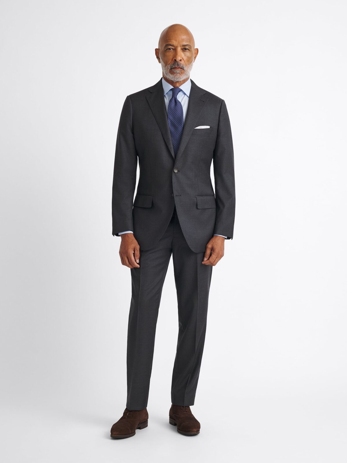Grey Melange Dress Pant Custom Fit Tailored Clothing