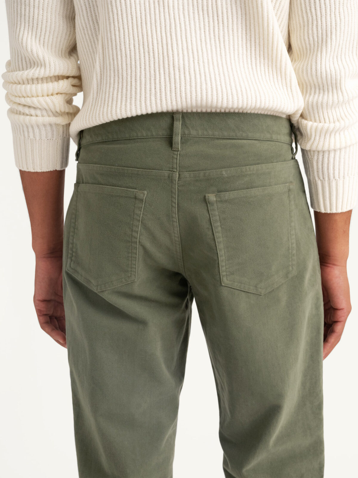 Biella Olive Stretch Moleskin 5-Pocket - Custom Fit Pants