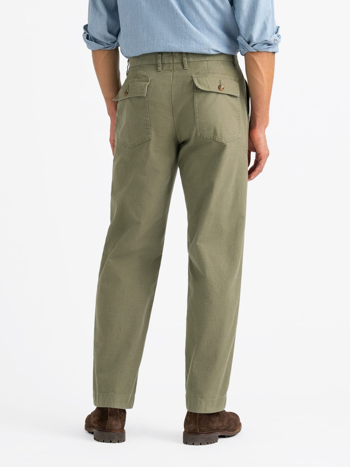 Olive Reverse Sateen Faded Fatigue Pant - Custom Fit Pants