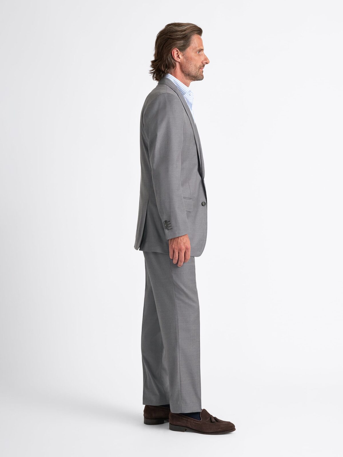 Loro Piana Fabric S150s Light Grey Allen Suit - Custom Fit