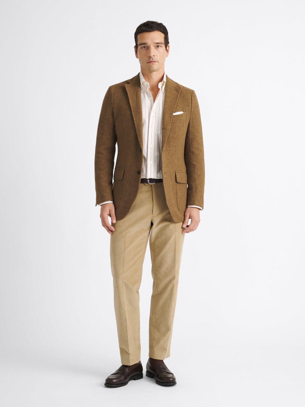 Ochre Shetland Tweed Andover Jacket - Custom Fit Tailored Clothing
