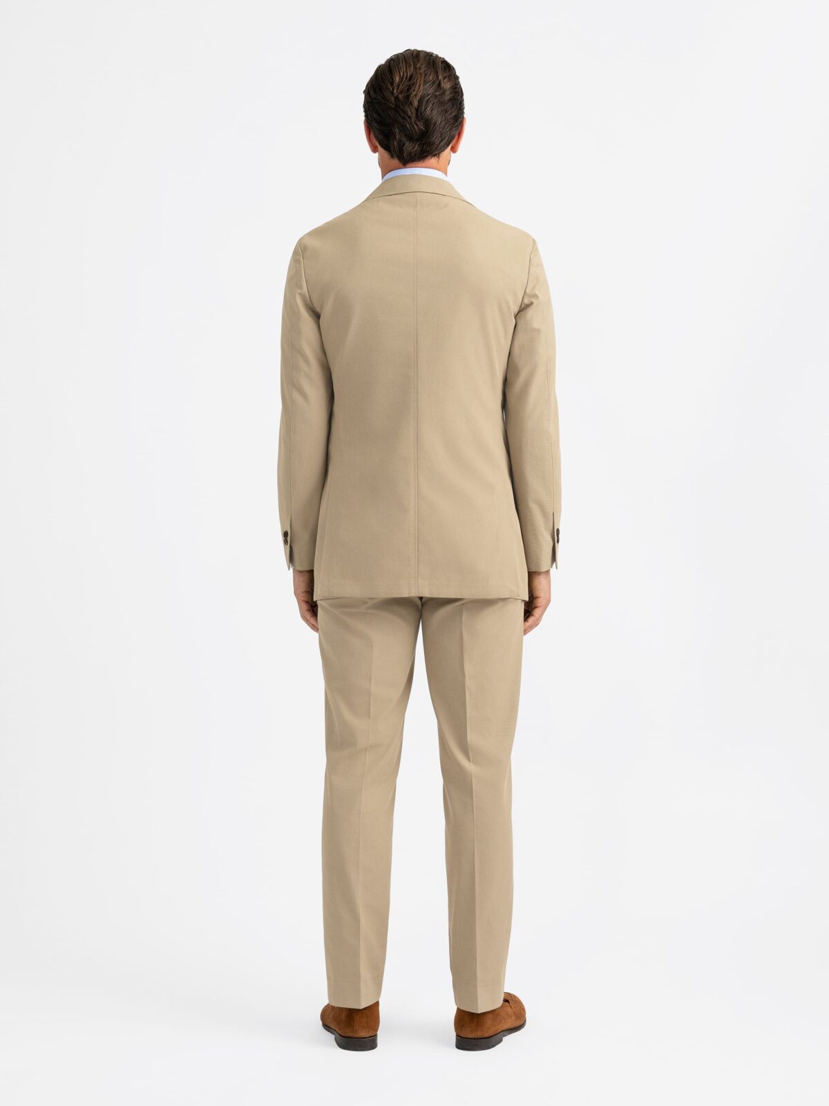 Khaki High Twist Cotton Sullivan Suit - Custom Fit Tailored Clothing