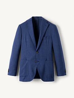 Reda Ocean Blue Hopsack Bedford Jacket - Custom Fit Tailored Clothing