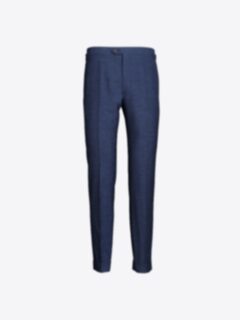 Shop Allen Blue Wool Silk and Linen Dress Pant