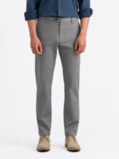 Di Sondrio Grey Stretch Cotton Chino - Custom Fit Pants