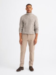 Biella Beige Stretch Moleskin 5-Pocket - Custom Fit Pants