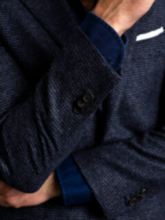 Slate Houndstooth Flannel Bedford Jacket - Custom Fit Tailored