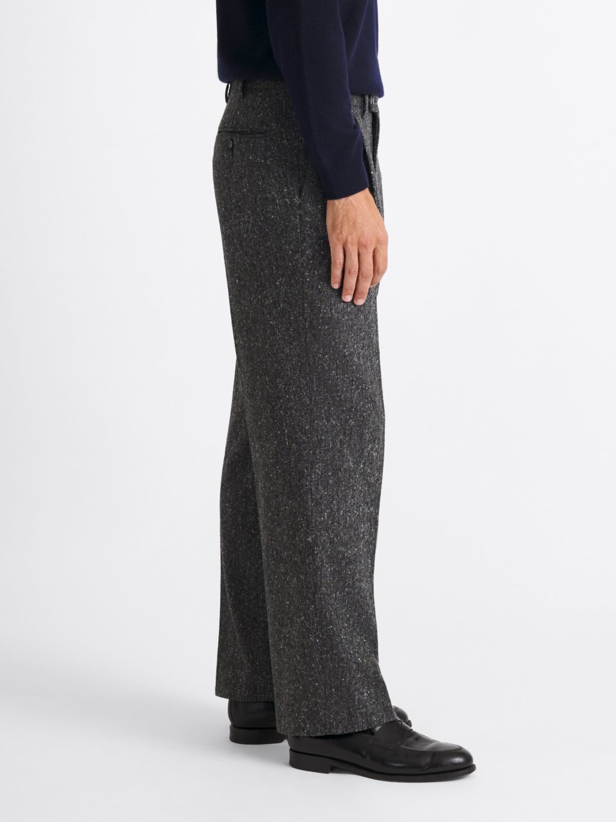 Charcoal Donegal Wool Tweed Trouser - Custom Fit Tailored Clothing