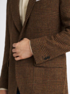 ジャケット・アウター Eaphi WOOL TWEED JACKET Brown Aspesi F/W 24-25 'Fandango' Houndstooth Check Tweed Wool Workwear