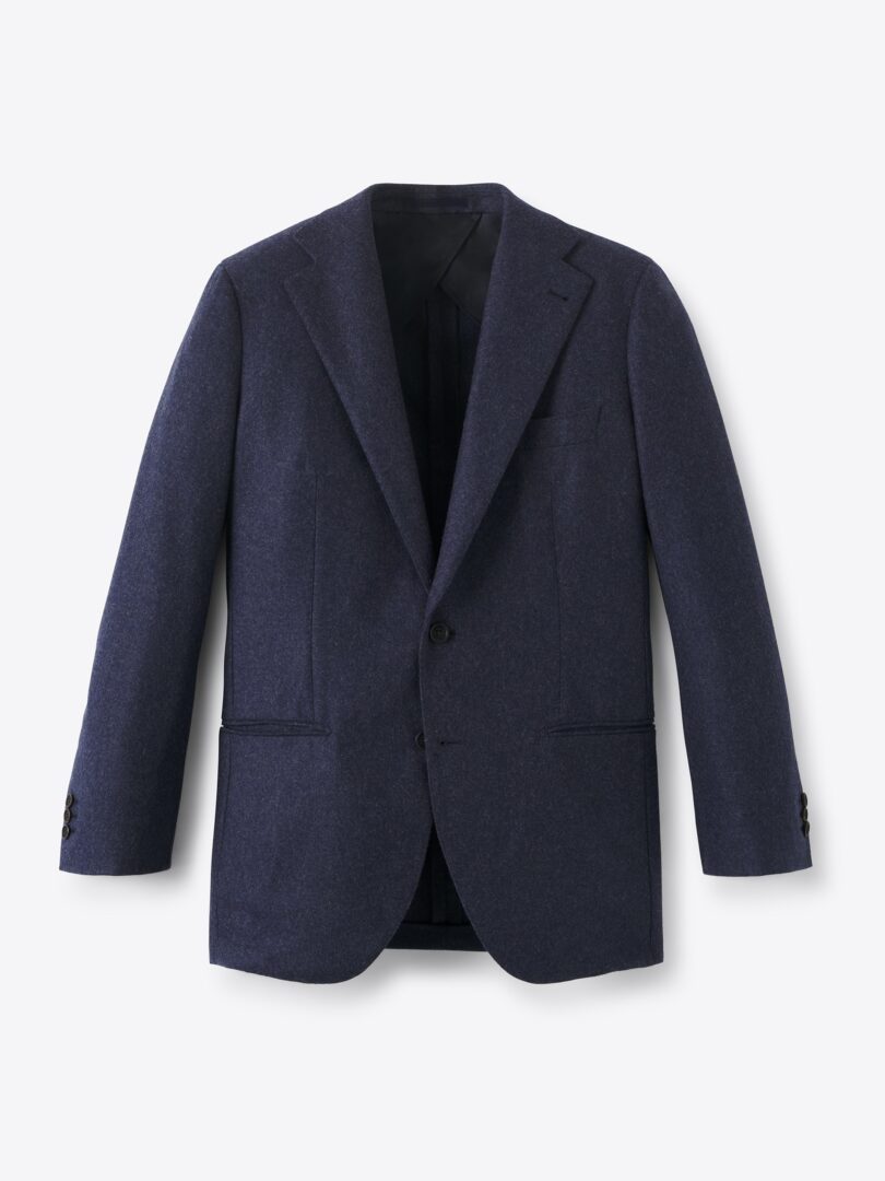Men’s Di Fabio Navy Wool Cashmere Flannel Jacket Thumb