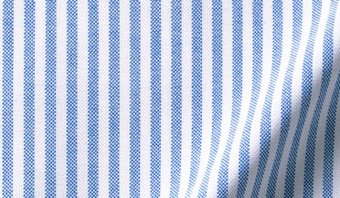 Fabric swatch of Blue University Stripe Heavy Oxford Fabric