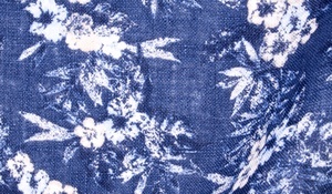 Shop Albini Blue Floral Printed Linen