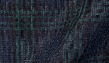 Shop Albiate Indigo Blackwatch Linen