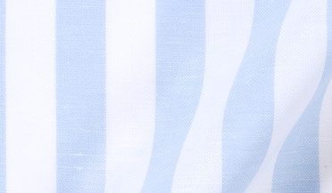 Shop Portuguese Light Blue Wide Stripe Cotton Linen Blend