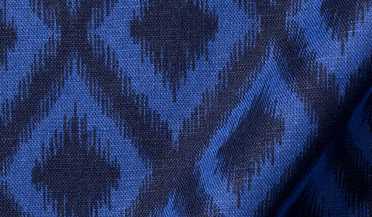 Shop Navy Cotton Linen Ikat Print