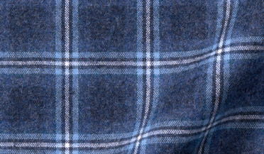 Fabric swatch of Whistler Slate and Light Blue Windowpane Flannel Fabric