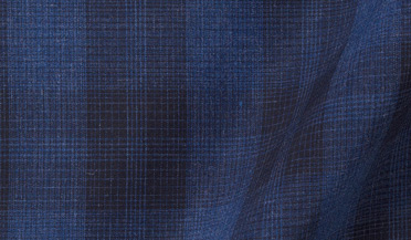 Fabric swatch of Bleecker Navy Melange Plaid Fabric