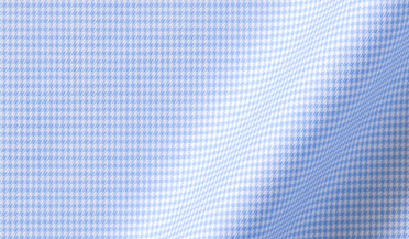 Fabric swatch of Mayfair Wrinkle-Resistant Light Blue Houndstooth Fabric