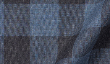 Shop Albini Indigo and Charcoal Gingham Featherweight Flannel