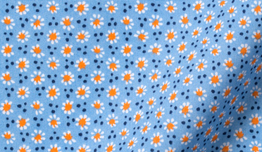 Shop Albini Light Blue and Orange Floral Print