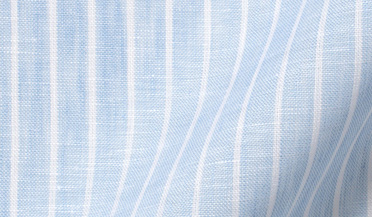 Light Blue Reverse Stripe Linen Fabric Sample