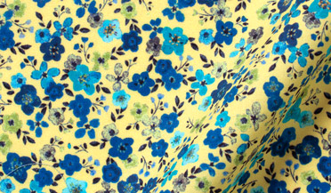 Shop Albini Yellow and Navy Small Floral Print