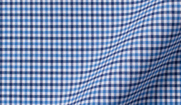 NWT $395 SARTORIO NAPOLI Medium Blue Gingham Check Cotton Dress Shirt 16 x 36 