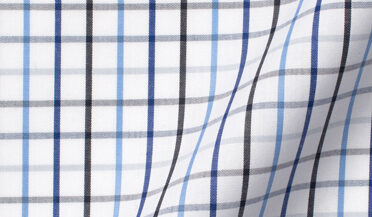 Shop Thomas Mason Grey and Blue Tattersall