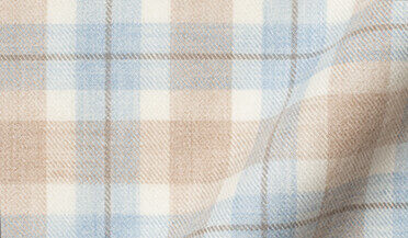 Shop Beige and Frost Plaid Cotton and Wool Flannel