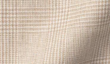 Shop Tessuti di Sondrio Beige Natural Dye Glen Plaid Linen