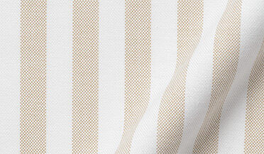 Fabric swatch of American Pima Beige Stripe Heavy Oxford Cloth Fabric