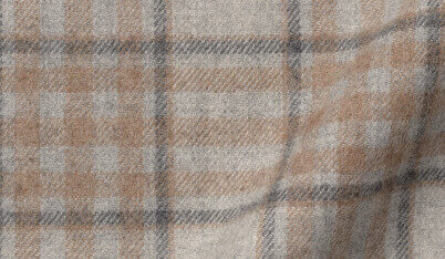 Beige Tartan Woven Plaid Flannel Fabric Mask Fabric Breathable Fabric Tan Fabric 