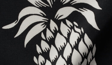 Shop Japanese Black and White Pineapple Print Rayon