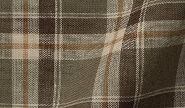 Shop Portuguese Fatigue and Khaki Shadow Plaid Linen