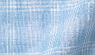 Shop Canclini Washed Light Blue Ombre Plaid Linen