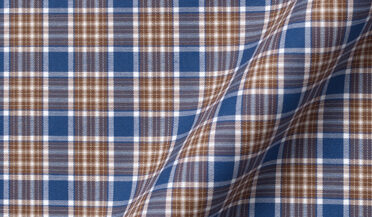 Shop Canclini Brown and Royal Blue Plaid
