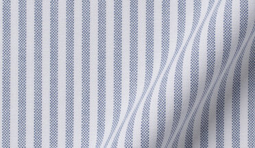 Fabric swatch of American Pima Navy University Stripe Heavy Oxford Cloth Fabric
