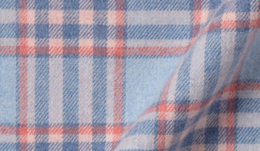 Fabric swatch of Canclini Light Blue and Rose Plaid Beacon Flannel Fabric