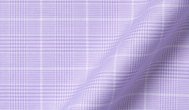 Fabric swatch of Non-Iron Stretch Lavender Prince of Wales Check Fabric